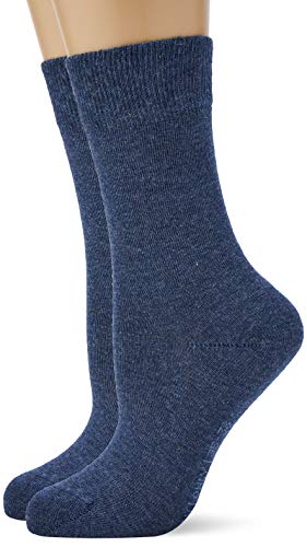 Hudson Damen Only 2-pack Druckfreier Bund Socken, MARINE-MEL., 35-38 EU von Hudson