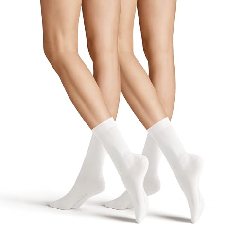 Hudson Damen Only 2-Pack druckfreier Bund Socken, 100 DEN, White 0008, 35/38 (2er Pack) von Hudson