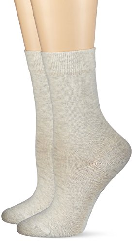 Hudson Damen Only 2-Pack druckfreier Bund Socken, Biber-Mel. 0738, 39/42 (2er Pack) von Hudson