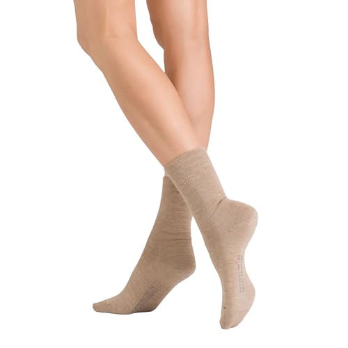 Hudson Damen Socken Relax Woolmix Clima klimaregulierend Beigemel. 0723 35-38 von Hudson