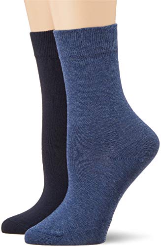 Hudson Damen Only 2-Pack druckfreier Bund Socken, 100 DEN, Blue, 35/38 (2er Pack) von Hudson