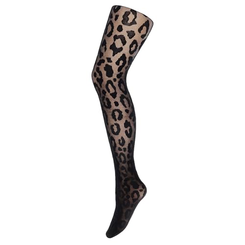 Hudson Damen Strumpfhose Fancy leo gemustert 40 DEN Black 38-40 von Hudson
