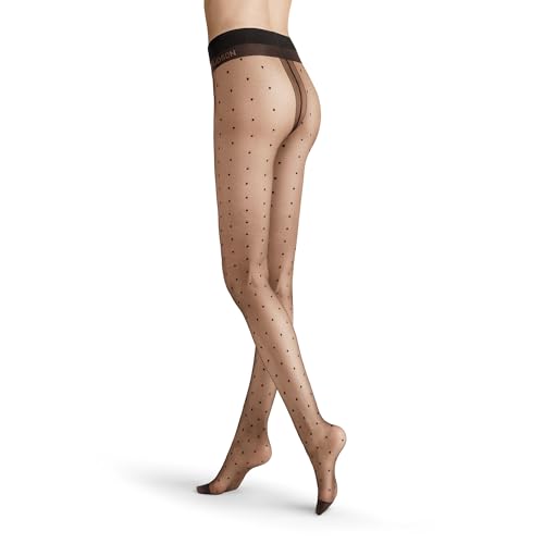Hudson Damen Strumpfhosen Dots 20 gepunktet 20 DEN Black 0005 40-42 von Hudson