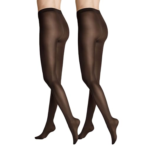 Hudson Damen Strumpfhosen Simply 40 2-Pack semi-blickdicht matt Dunkelbraun 0771 44-46 von Hudson