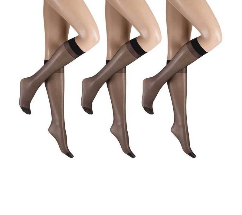 Hudson Feinkniestrümpfe Simply 20 3-Pack (3-Paar) Transparente Kniestrümpfe im Dreierpack von Hudson