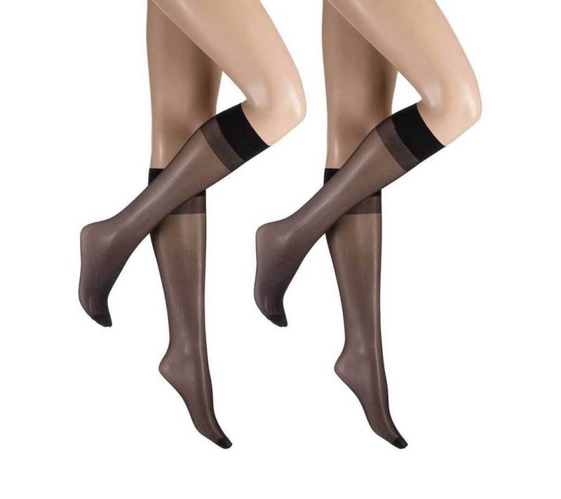 Hudson Feinkniestrümpfe Simply 20 To Go 2-Pack (2-Paar) Kniestrümpfe im Doppelpack aus 100% Polyamid von Hudson