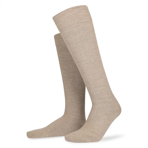 Hudson Herren Kniestrümpfe Relax Woolmix Clima druckfreier Bund Beigemel. 0723 43-46 von Hudson