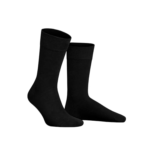 Hudson Herren Relax Cotton Druckfreier Bund Socken, Black 0005, 45/46 von Hudson