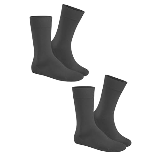 Hudson Herren Socken Only 2-Pack druckfreier Bund Grau-mel. 0550 39-42 von Hudson
