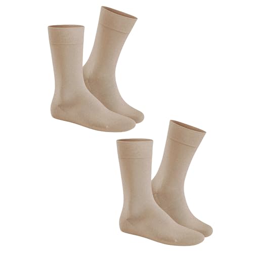Hudson Herren Socken Only 2-Pack druckfreier Bund Beige-mel. 0799 43-46 von Hudson