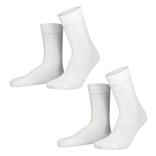 Hudson Herren Socken Only 2-Pack druckfreier Bund White 0008 43-46 von Hudson