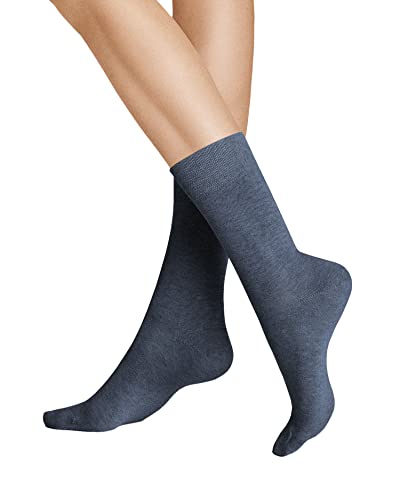 Hudson 1 Paar Damen Socken, Relax Cotton Strumpf, Komfortbund, uni (1 Paar) (Marine Melange (0387), 39-42 von Hudson