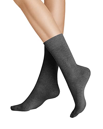 Hudson RELAX COTTON Damen Socken, Baumwollsocken Damen ohne Gummibund, Frauen Socken mit verstärkter Sohle (hautfreundlich, viele Farben) Menge: 1 Paar, Grau (Grau-mel. 0550), Gr. 35-38 von Hudson