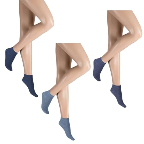 Hudson Unisex Sneaker Socken Simply³ 3-Pack Blau 0752 43-46 von Hudson