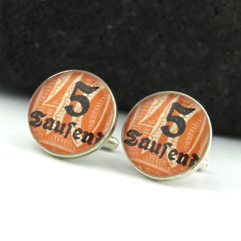 Economist Manschettenknöpfe Aus Silber. Die Individuell Angefertigten Sind Mit Stempeln Der Zeit Um 1900 Versehen. Tolle Graduierung von HudsonBlueArtisans