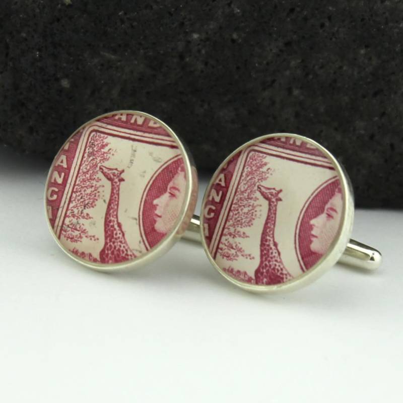 Giraffe Manschettenknöpfe | Manschettenknöpfe Für Männer, Handgemachte Briefmarke Schmuck Mit Stempel, Massive Silber von HudsonBlueArtisans