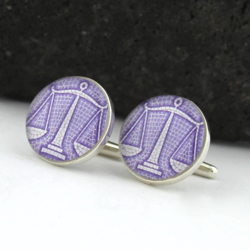 Waage Manschettenknöpfe Aus 925Er Sterlingsilber. Handgemachte Vintage Israel Briefmarken. Mit Der Gerechtigkeit, Rechtsanwälte von HudsonBlueArtisans