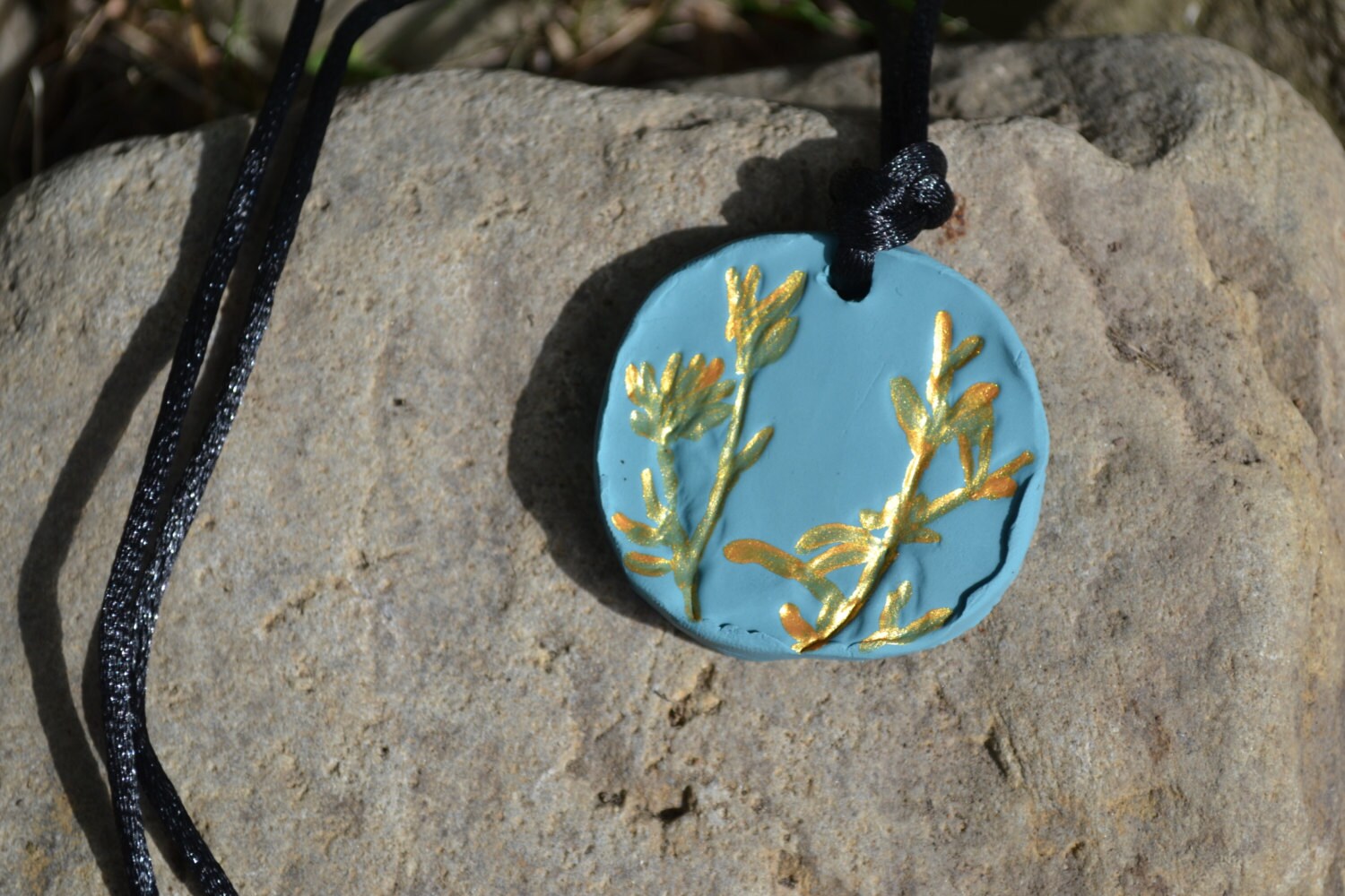 Thymian Halskette - Handbemalte Polymer Clay Pflanzendruck Schmuck Thymian Halskette - Handbemalte Polymer Clay Pflanzendruck Schmuck von HudsonRiverDesigns