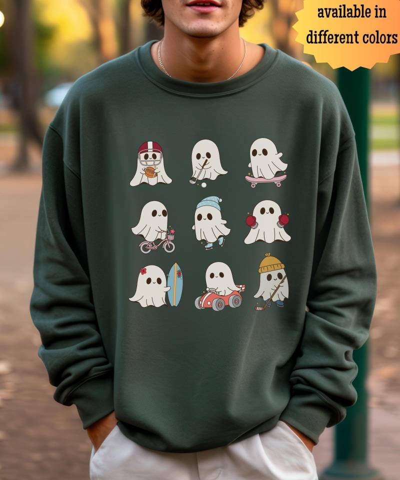 Halloween Pullover, Sport Geister, Gespenster Pulli, Süßes & Saures, Skate Golf Football Box Surf Fans, Lehrer, Geschenk, Party Mitbringsel von HueHopDE
