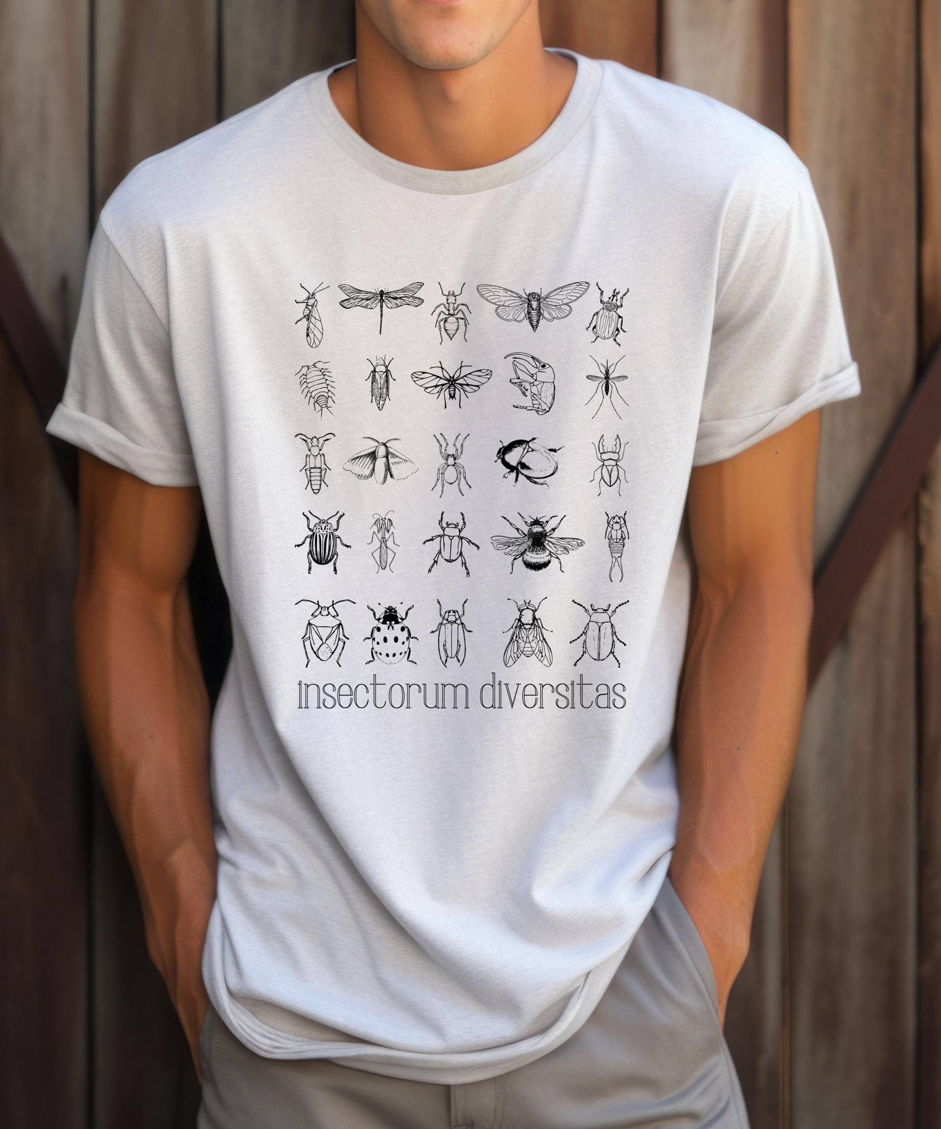 Insekten T-Shirt Für Entomologen, Statement Shirt Mit Käfern, Natur & Tiere, Marienkäfer, Artenreiche Zoologie, Motte, Hirschkäfer, Libelle von HueHopDE