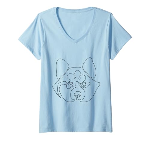 Damen One Line Husky T-Shirt mit V-Ausschnitt von Huebucket