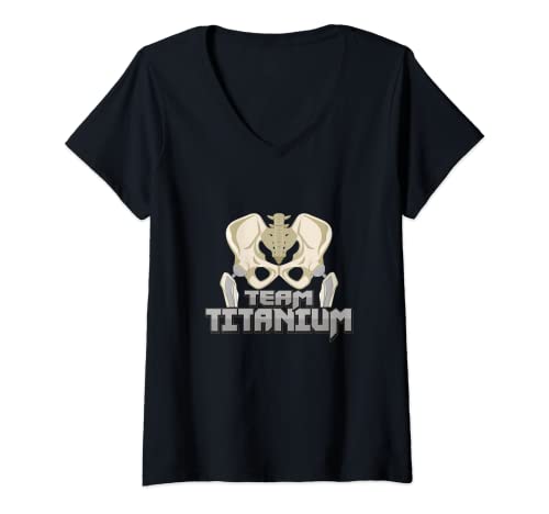 Damen Team Titanium Hüftprothese Hüft OP Hüftoperation Neue Hüfte T-Shirt mit V-Ausschnitt Damen Team Titanium Hüftprothese Hüft OP Hüftoperation Neue Hüfte T-Shirt mit V-Ausschnitt von Hüftprothese Geschenke Lustig