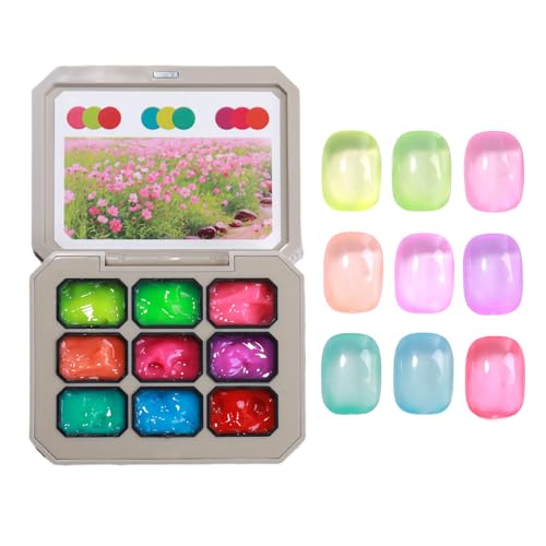 Huehkir Nagelgel - 9-Farben Farbverlauf Nagelgel Set Für Die Maniküre,Langlebige Feste Natürliche Modelliermasse Einfach Zu Verwenden Für Salon Und Privatnutzung Unterwegs Frauen von Huehkir