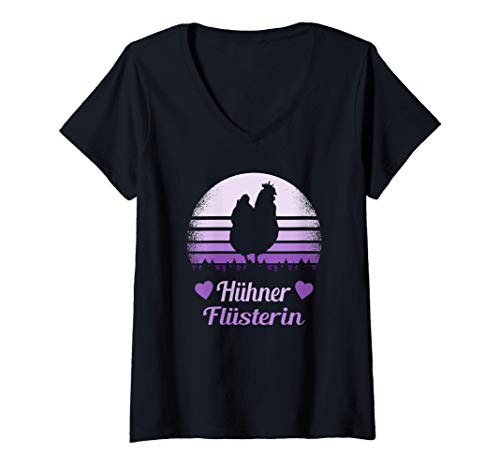 Damen Hühner Flüsterin Bäuerin Landwirtin Geschenk Huhn Mama Damen T-Shirt mit V-Ausschnitt Damen Hühner Flüsterin Bäuerin Landwirtin Geschenk Huhn Mama Damen T-Shirt mit V-Ausschnitt von Hühner Zubehör Deko Haushuhn Lustig Hühnerhalter
