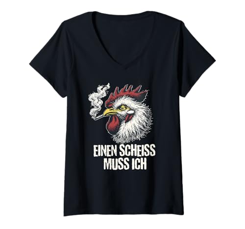 Damen Einen Scheiß muss ich Huhn Lustig mit frechem Spruch, Hühner T-Shirt mit V-Ausschnitt Damen Einen Scheiß muss ich Huhn Lustig mit frechem Spruch, Hühner T-Shirt mit V-Ausschnitt von Hühner Zubehör & Hühnergeschenke Männer Damen