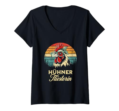 Damen Hühner Flüsterin, Hühnermotiv Lustig, Retro Hühnerflüsterin T-Shirt mit V-Ausschnitt Damen Hühner Flüsterin, Hühnermotiv Lustig, Retro Hühnerflüsterin T-Shirt mit V-Ausschnitt von Hühner Zubehör & Hühnergeschenke Männer Damen
