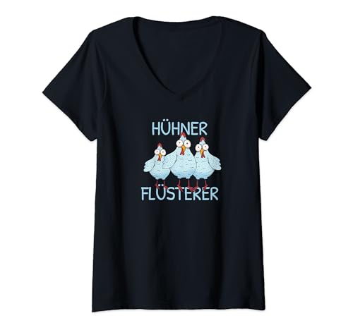 Damen Hühner Flüsterer T-Shirt mit V-Ausschnitt Damen Hühner Flüsterer T-Shirt mit V-Ausschnitt von Hühnerflüsterer I Geschenk