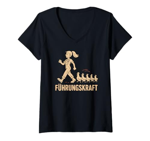 Damen Führungskraft Hühner - Landwirtin Bäuerin Hühnerhalterin T-Shirt mit V-Ausschnitt Damen Führungskraft Hühner - Landwirtin Bäuerin Hühnerhalterin T-Shirt mit V-Ausschnitt von Hühnerhalter Sprüche & Geschenke