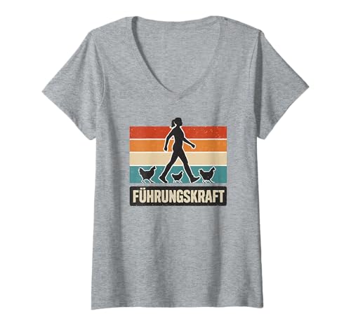 Damen Führungskraft Hühner - Landwirtin Bäuerin Hühnerhalterin T-Shirt mit V-Ausschnitt Damen Führungskraft Hühner - Landwirtin Bäuerin Hühnerhalterin T-Shirt mit V-Ausschnitt von Hühnerhalter Sprüche & Geschenke