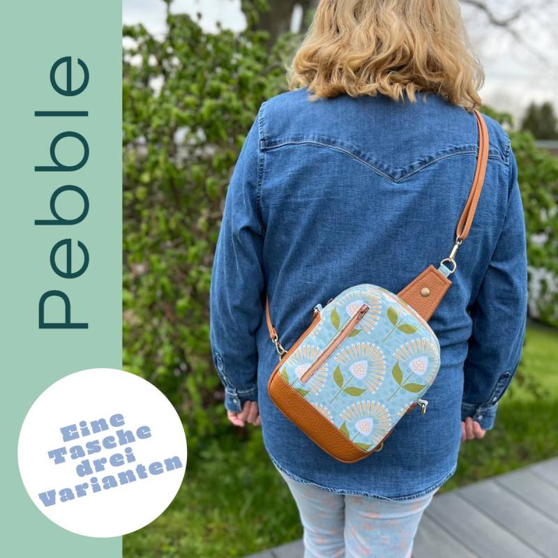 Tt-14 Tasche "Pebble"/Retro Blumen Rucksack Slingbag Bodybag Crossbag Tt-14 Tasche "Pebble"/Retro Blumen Rucksack Slingbag Bodybag Crossbag von HuehnerstallShop