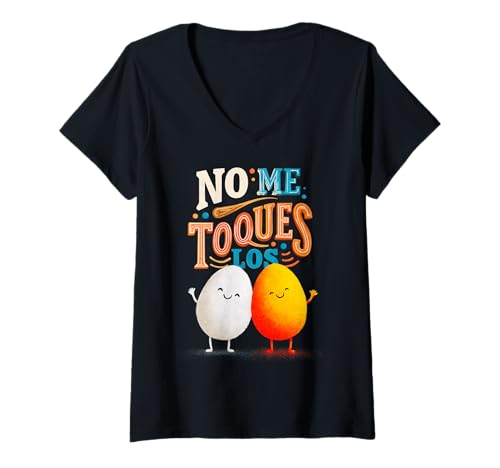 Damen Fass Mich Nicht an Lustiges Ei Design T-Shirt mit V-Ausschnitt Damen Fass Mich Nicht an Lustiges Ei Design T-Shirt mit V-Ausschnitt von Huevazos Graciosos - Humor Visual y Sarcástico