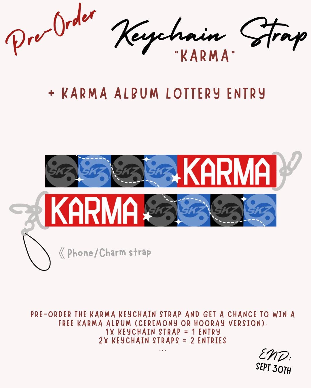 Karma Schlüsselanhänger Schlaufe + Album Lotterie [Vorbestellung] Streunerkinder, Skz, Zeremonie von Hufflemoon