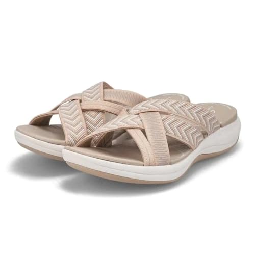 Hufu Orthopädische Sandalen Damen, Leichte Bequeme Sandalen mit Fußgewölbeunterstützung, Sommer Rutschfest Sandaletten, Freizeit Hausschuhe für Frauen von Hufu