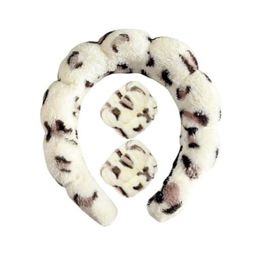 1/3Pcs Twist Schwamm Stirnband Armbänder Set Cloud Stirnband Leopard Print Haar Hoop Schwamm Stirnband Waschen Gesicht Make-up Stirnband von HugMiu