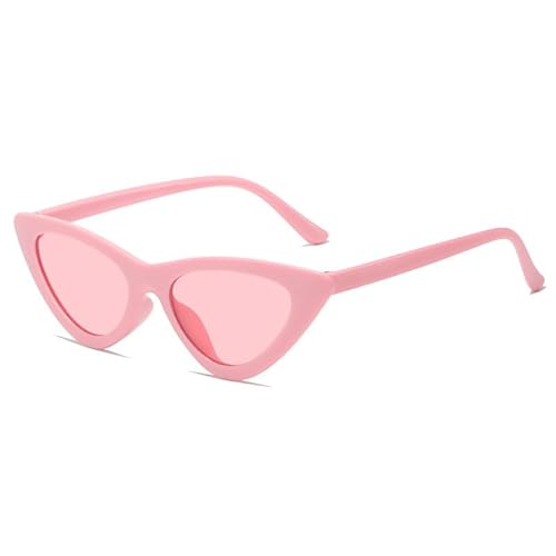 HugMiu Retro Vintage Schmale Katzenaugen-Sonnenbrille Bunte Frauen Sonnenbrille Trendy Sonnenbrille Schutz Brillen Trendy Shades Streetwear Zubehör von HugMiu