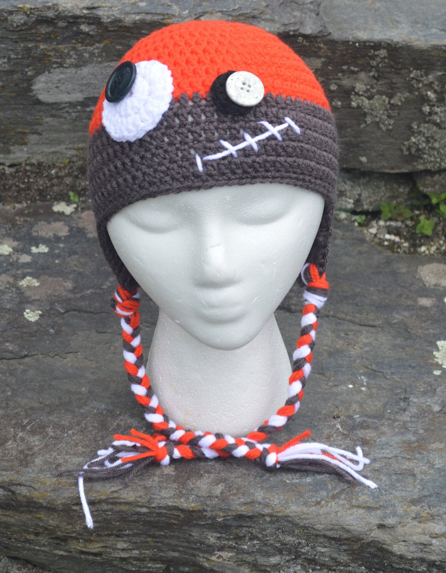 Monsterhut, Crochet-Monsterhut, Kinder-Große Hut, Halloween Hat, Halloween, Monster-Kostüm, Monster Beanie, Kinder Große Foto-Requisiten von HugaHugaHooker