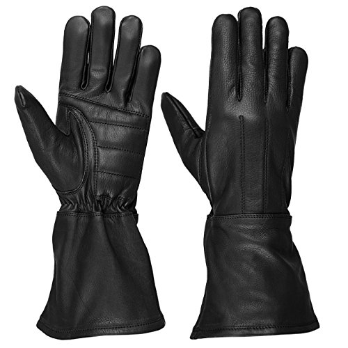 Hugger Herren Motorradhandschuhe gefüttert, wasserabweisend, Leder - Schwarz - XL von Hugger Glove Company