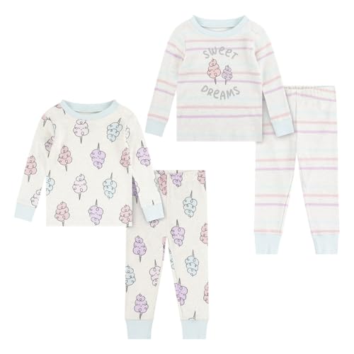 Huggies Little Hugs Mädchen Snug Sleep (4-Pieces) Pajama Set, Pink/Blue, 4 Jahre EU von Huggies Little Hugs
