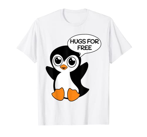 Niedliches Pinguin-Shirt für Kinder, umarmender Pinguin mit großen Augen T-Shirt Niedliches Pinguin-Shirt für Kinder, umarmender Pinguin mit großen Augen T-Shirt von Hugging Penguin TShirt Gift Men Women Girls Boys