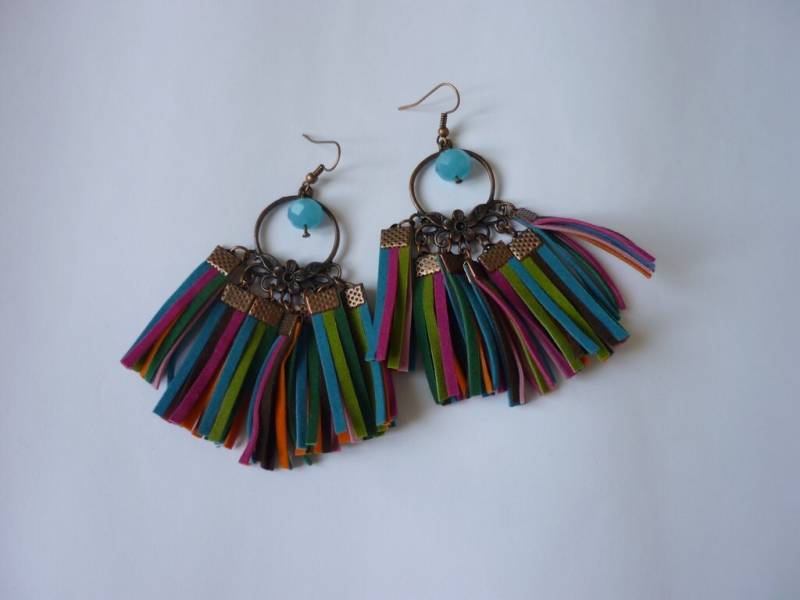 Wildleder-Quasten-Ohrringe Boho Fransen Baumeln Ohrringe von HuggingBearr