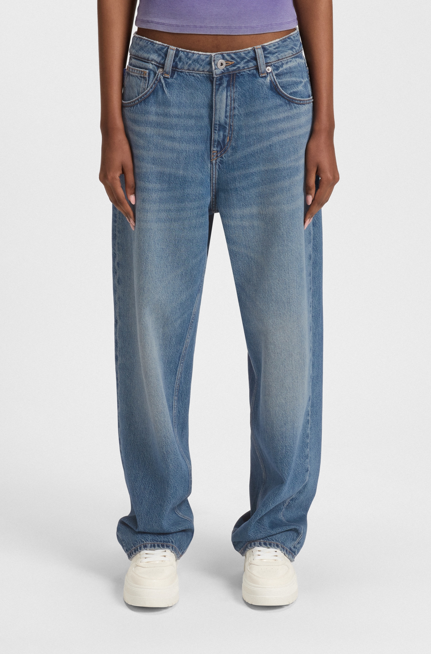 HUGO Blue 5-Pocket-Jeans "Leni" Loose Fit Baggy Jeans Wide Leg Low to Mid Waist von Hugo Blue