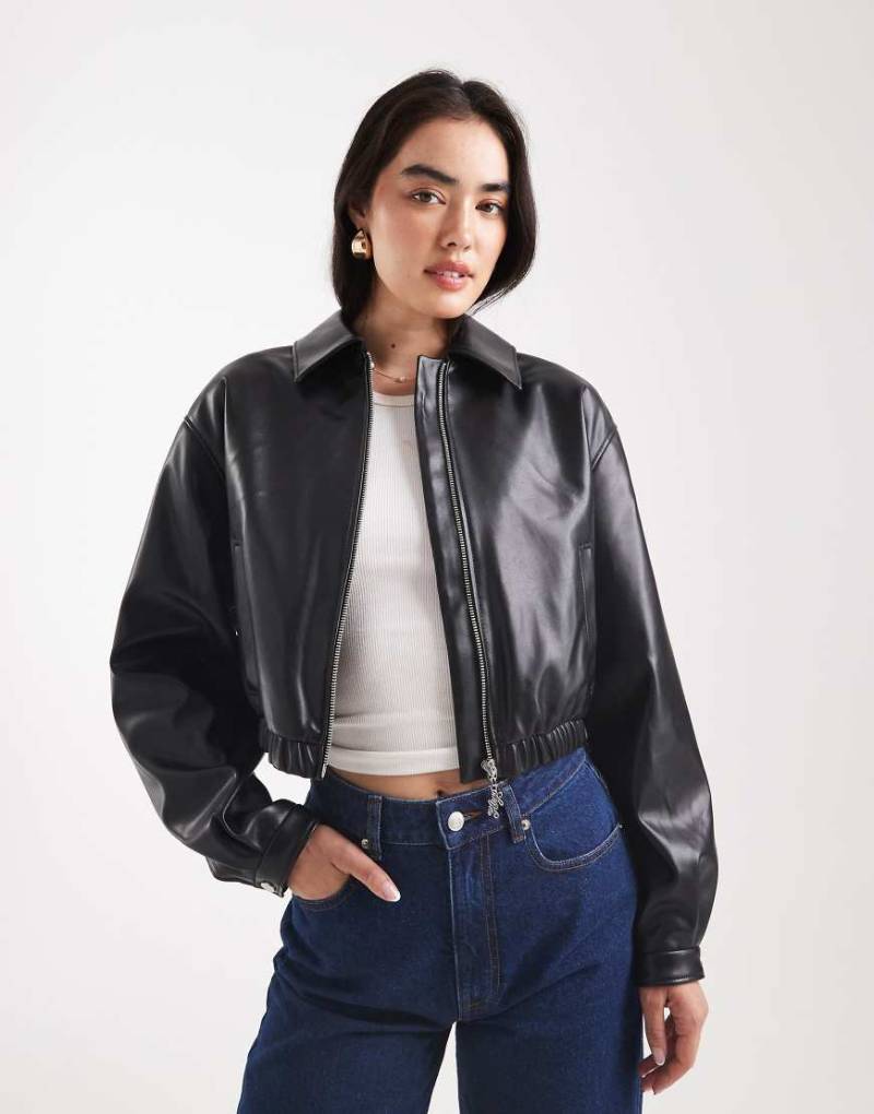 HUGO Blue - Autene - Jacke aus Kunstleder in Schwarz von Hugo Blue