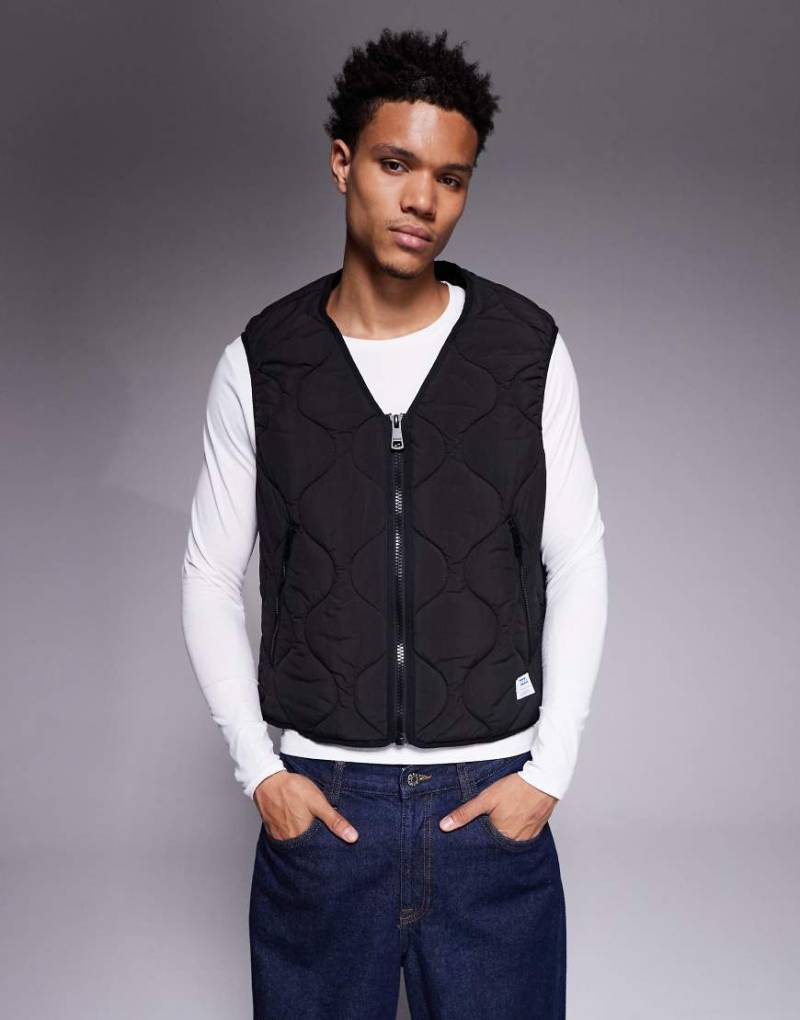 HUGO Blue - Bocolino - Gesteppte Relaxed-Fit-Weste in Schwarz von Hugo Blue