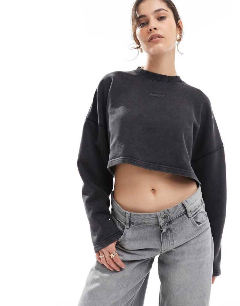 HUGO Blue - Derissa - Bauchfreies Sweatshirt in Schwarz von Hugo Blue