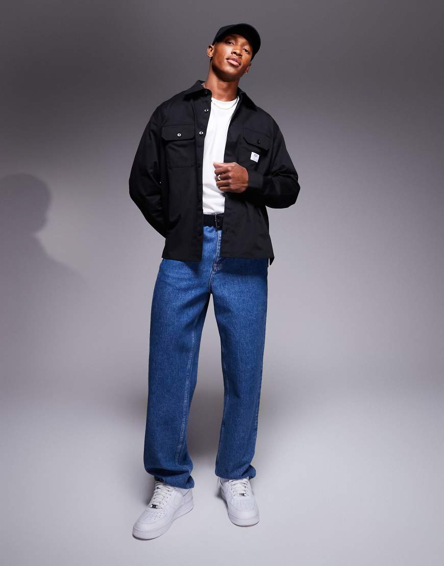 HUGO Blue - Ekynone - Oversize-Hemdjacke in Schwarz von Hugo Blue