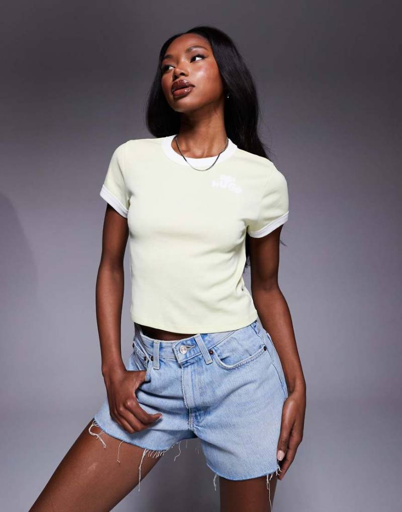 HUGO Blue - Knapp geschnittenes T-Shirt in Gelb von Hugo Blue